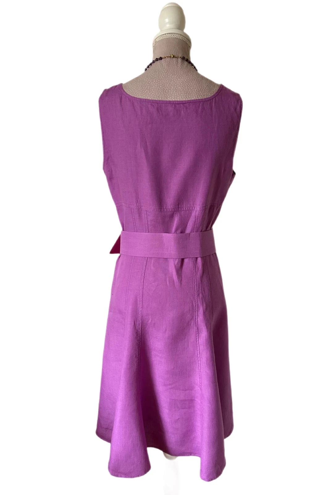 💜🌾Vestido vintage 100% lino campestre cottagecore Marella boho chic vestido de lino lila púrpura 38/40🌾💜 – photo 6
